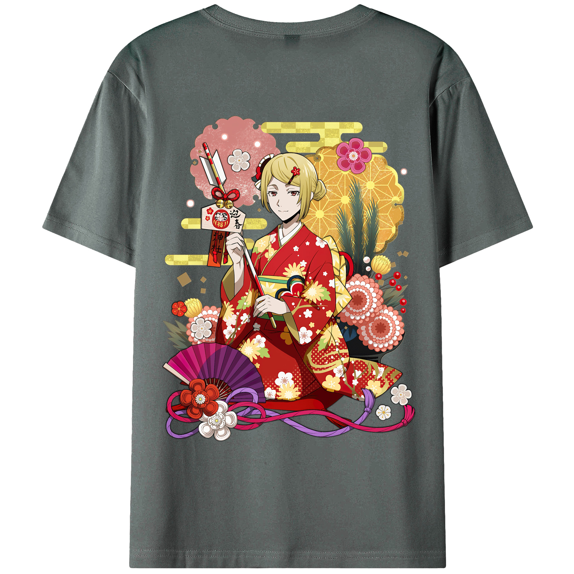 （画像用） 文豪ストレイドッグス Bungo Stray Dogs 綿100％ メンズ半袖Tシャツ（バックプリント） 通気性